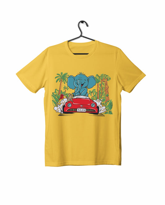 Jai Jai Car – Yellow - Kids Unisex T-shirt
