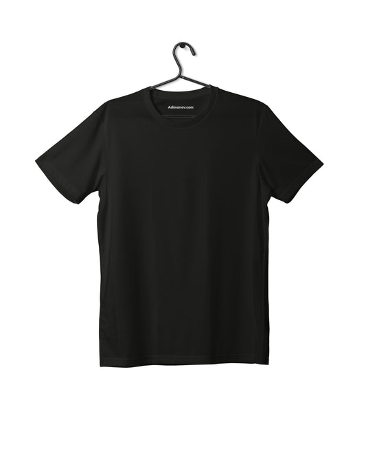 Black Half Sleeve Plain Kids T-Shirt