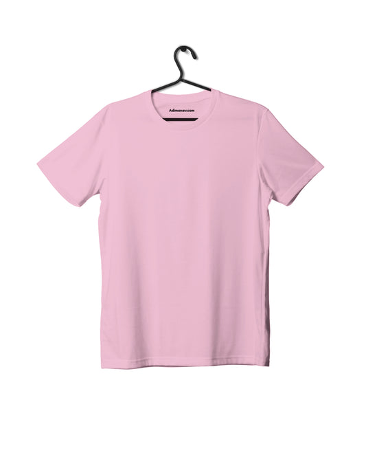 Baby Pink Half Sleeve Plain Kids T-Shirt
