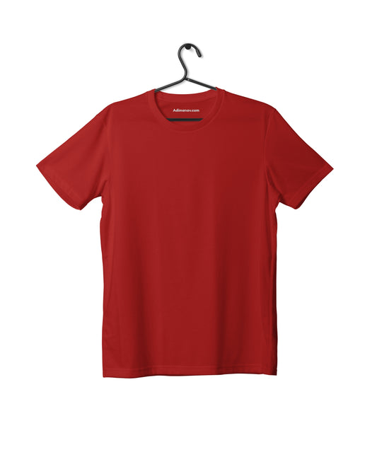 Red Half Sleeve Plain Kids T-Shirt