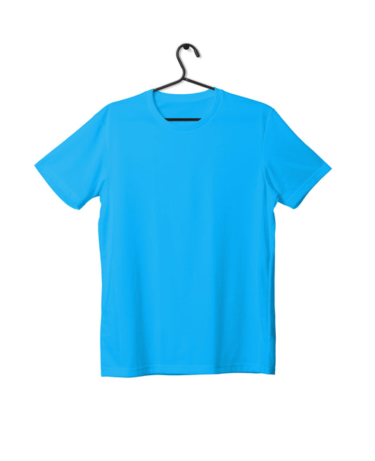 Light Blue Half Sleeve Plain Kids T-Shirt