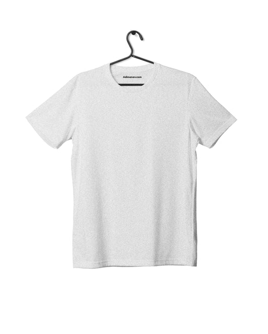 White Melange Half Sleeve Plain Kids T-Shirt