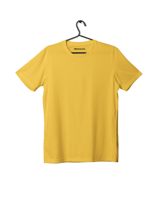 Yellow Half Sleeve Plain Kids T-Shirt