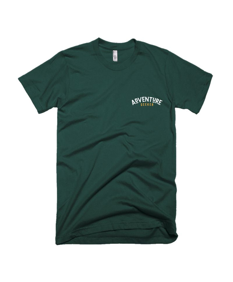 Adventure Seeker - Bottle Green - Pocket Print - Unisex Adults T-shirt