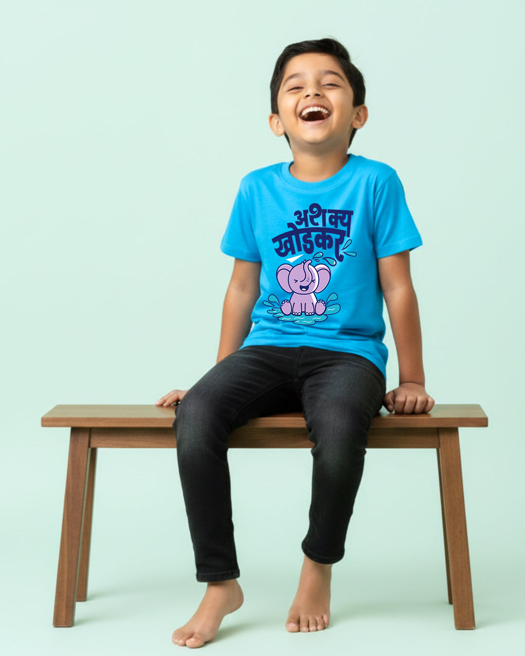 Ashakya Khodkar - Light Blue - Unisex Kids T-shirt – Adimanav Studios