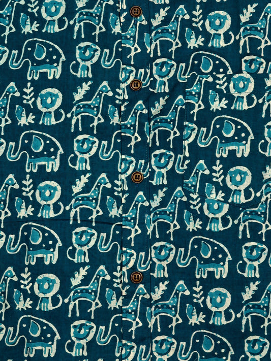 Baby Giraffes - Sanganeri Print – Men’s Pure Cotton Regular Shirt