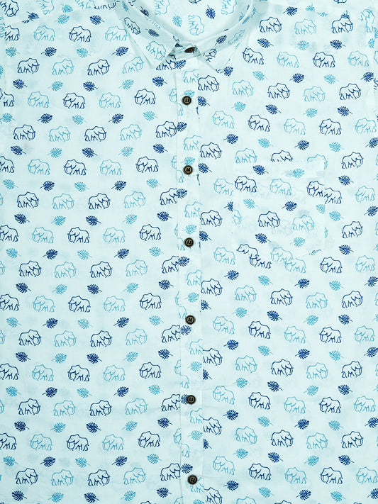 Elephant Shades - Sanganeri Print - Men’s Pure Cotton Regular Shirt