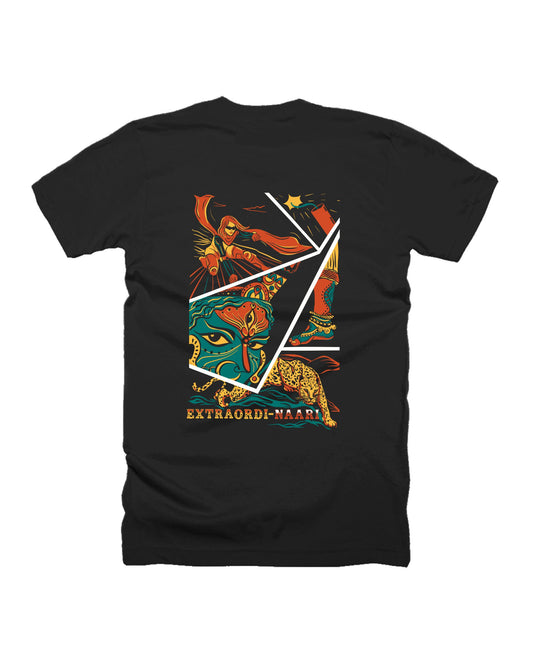 Extraordinaari - Black - Unisex Adults T-shirt with Back Print