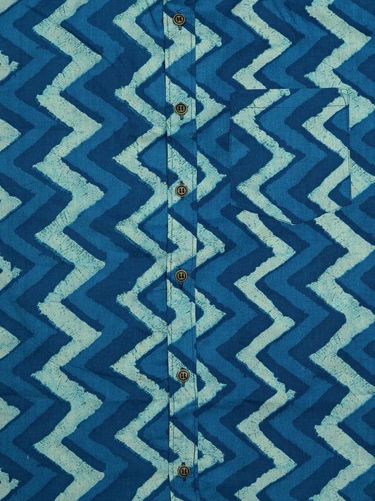 Indigo Classic - Handblock Print – Men’s Pure Cotton Regular Shirt
