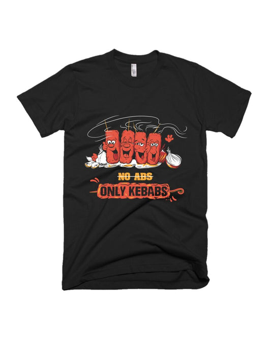 No Abs Only Kebabs - Black - Unisex Adults T-shirt
