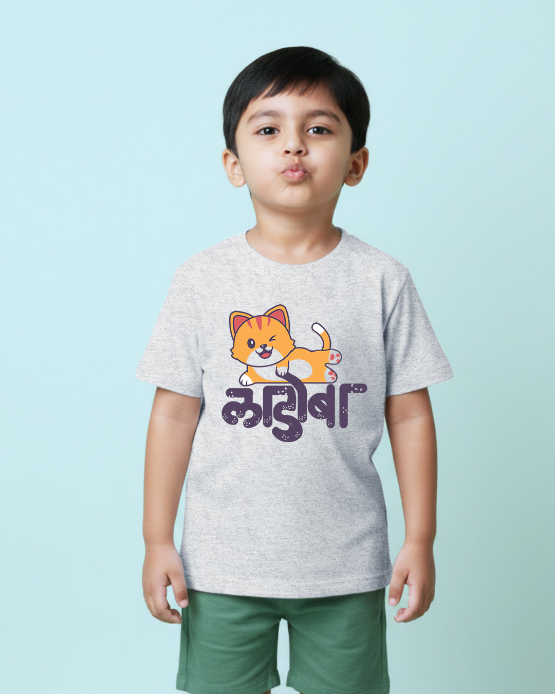 Ladoba - White Melange - Unisex Kids T-shirt – Adimanav Studios