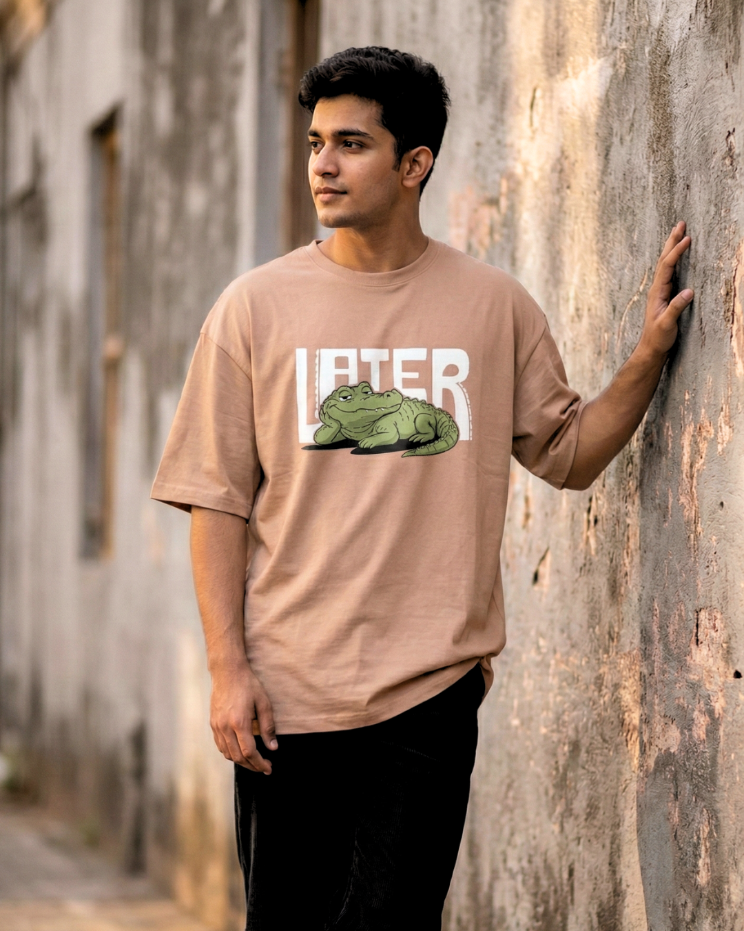 AmberS Tシャツ Mサイズ Later - Light Caramel - Minimal Oversized Adults T-Shirt
