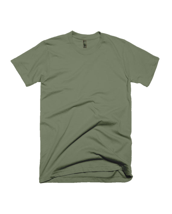 Military Green Half Sleeve Plain Adults T-Shirt