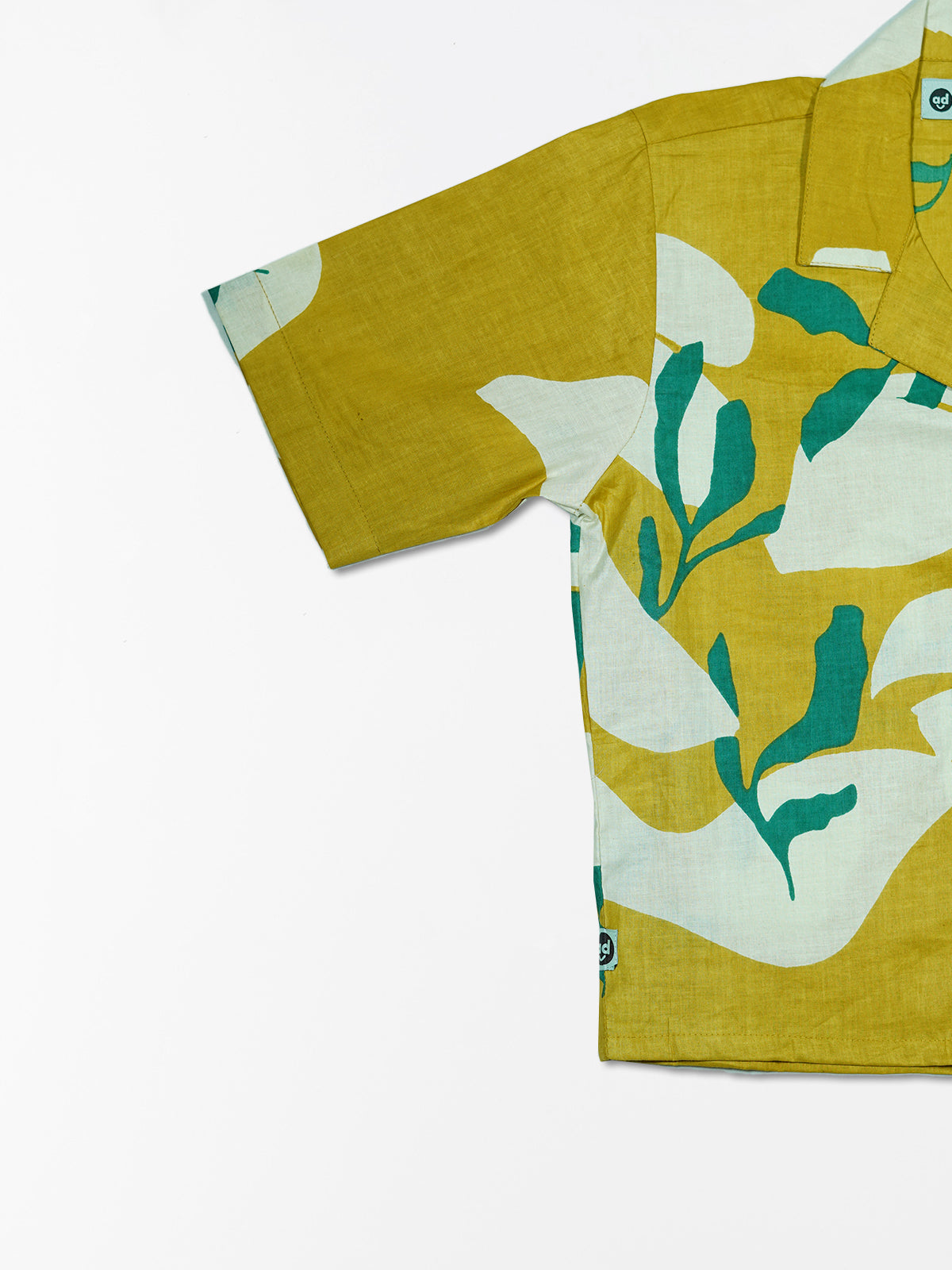 Mustard Leaves - Sanganeri Print – Women’s Pure Cotton Crop Shirt