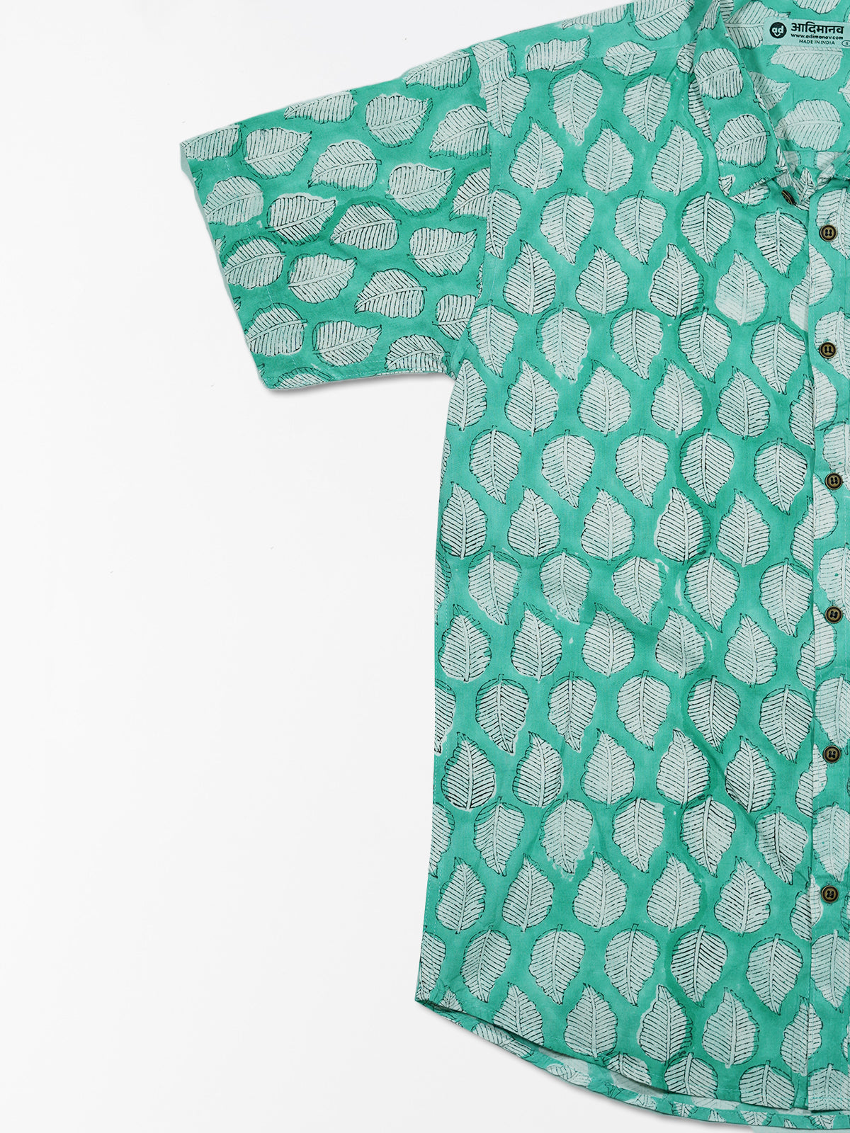 Peepal Leaves - Handblock Print – Men’s Pure Cotton Regular Shirt