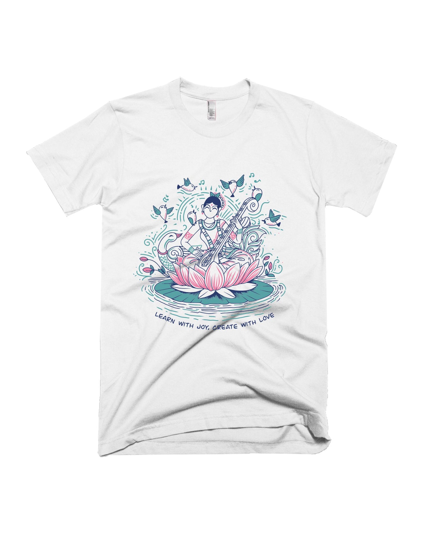Saraswati Line Art - White - Unisex Adults T-shirt