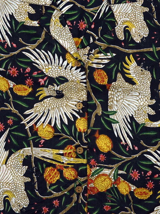 Tropical Birds - Sanganeri Print - Women’s Pure Cotton Crop Shirt