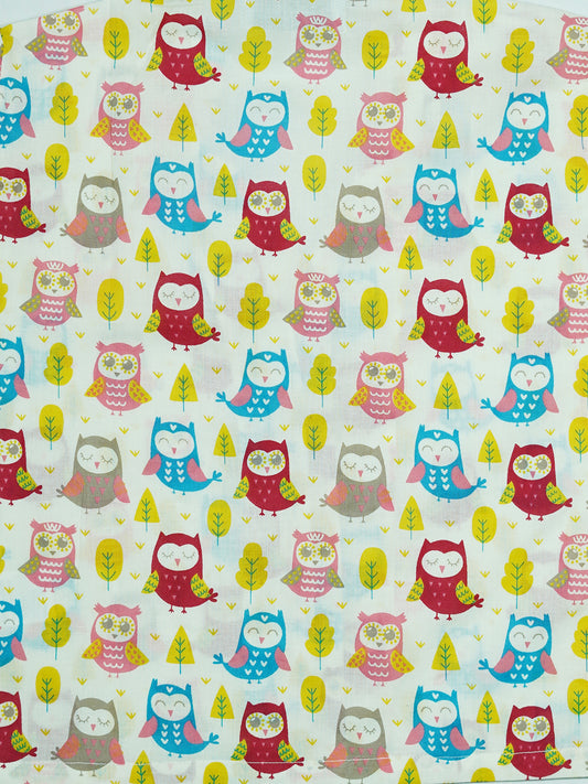 Vibrant Owls - Sanganeri Print – Women’s Pure Cotton Crop Shirt