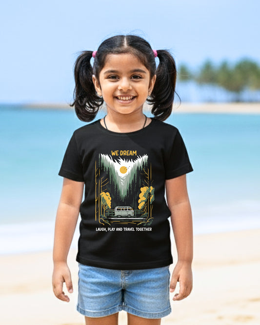 Travel Together - Black - Unisex Kids T-shirt