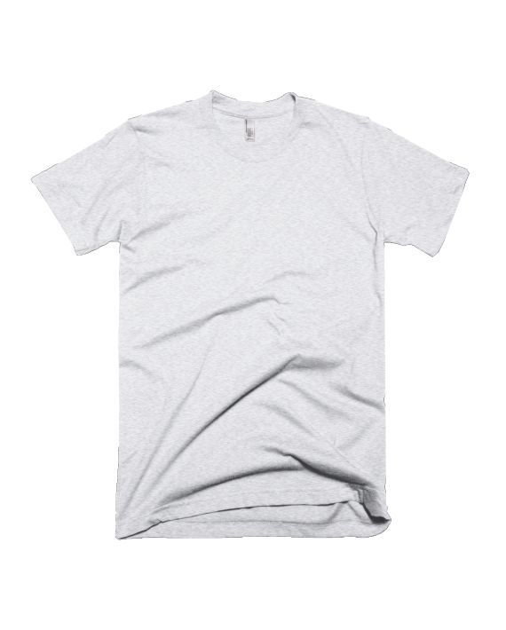 White Melange Half Sleeve Plain Adults T-Shirt