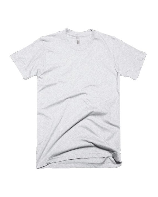 White Melange Half Sleeve Plain T-Shirt
