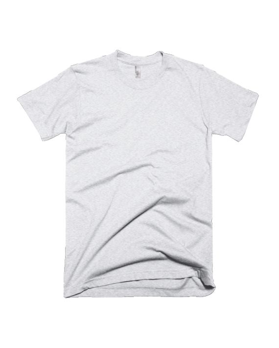 White Melange Half Sleeve Plain T-Shirt