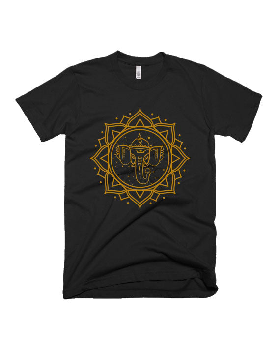 Ganpati Mandala Gold - Black - Unisex Adults T-shirt