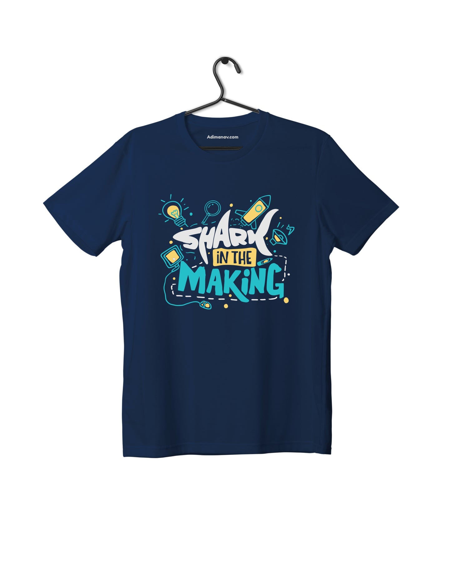 Shark In The Making - Navy Blue - Unisex Kids T-shirt