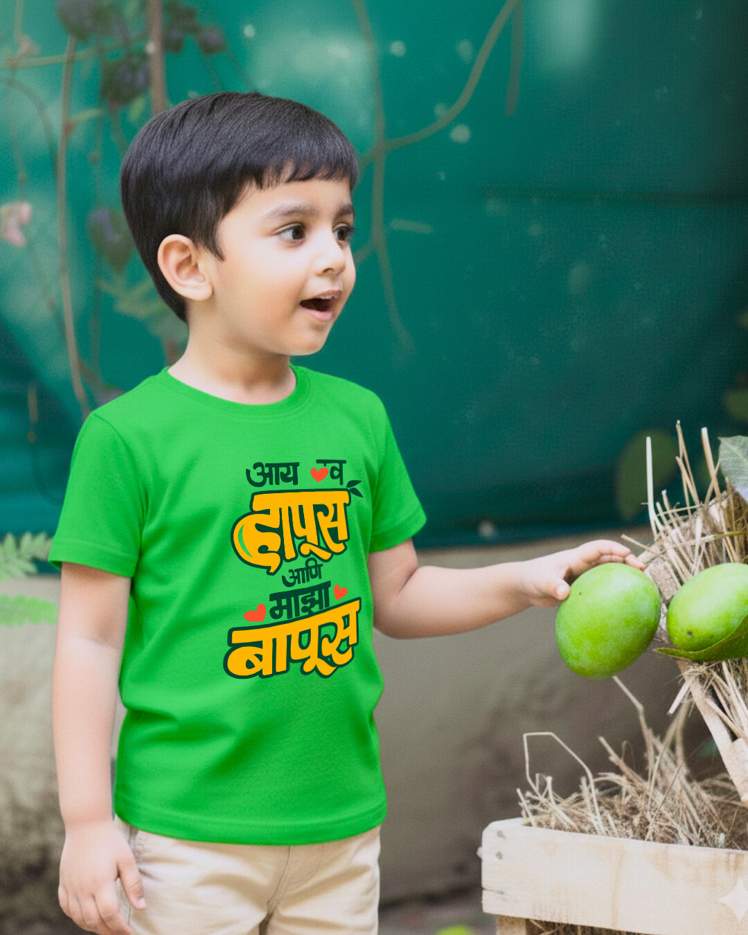 Hapus Bapus - Parrot Green - Unisex Kids T-shirt