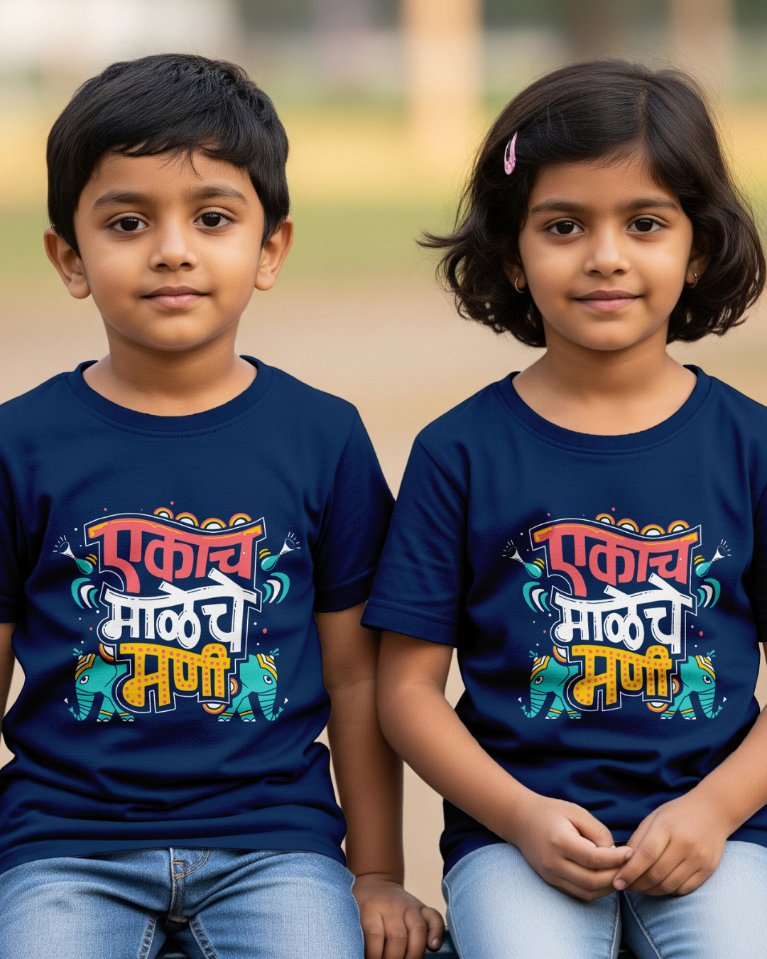 Ekach Maleche Mani - Navy Blue - Unisex Kids T-shirt