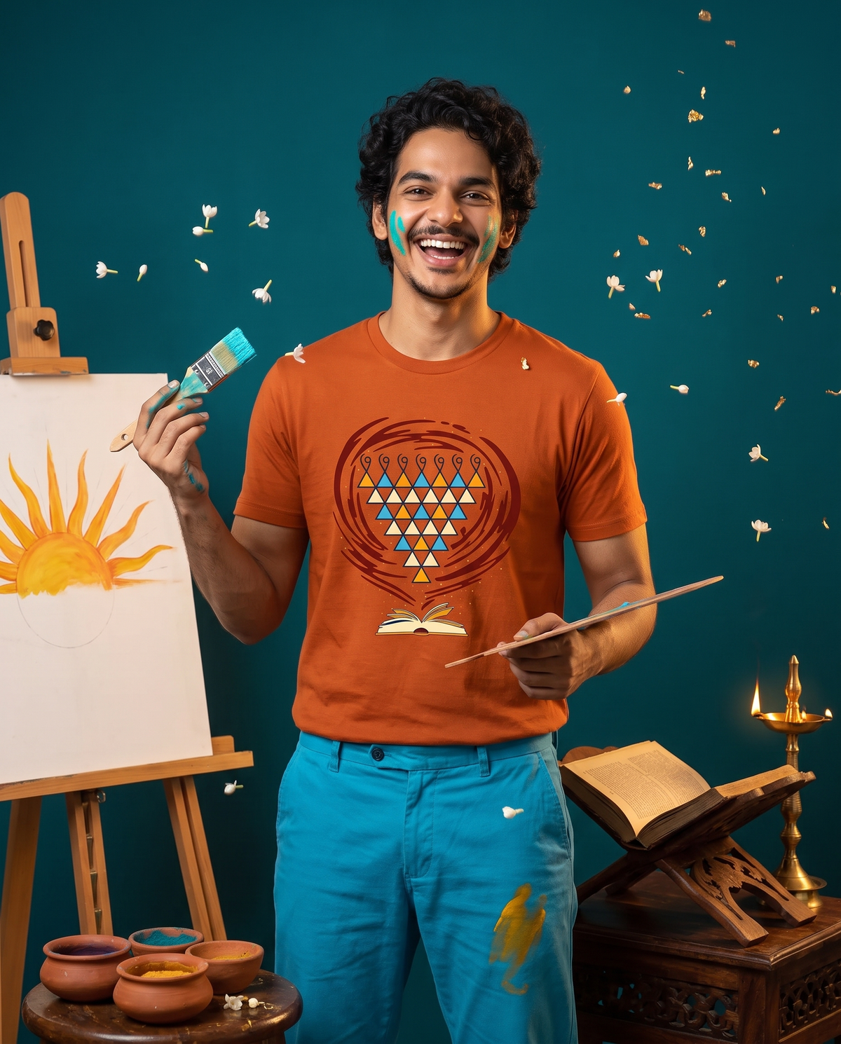 Saraswati - Orange - Unisex Adults T-shirt