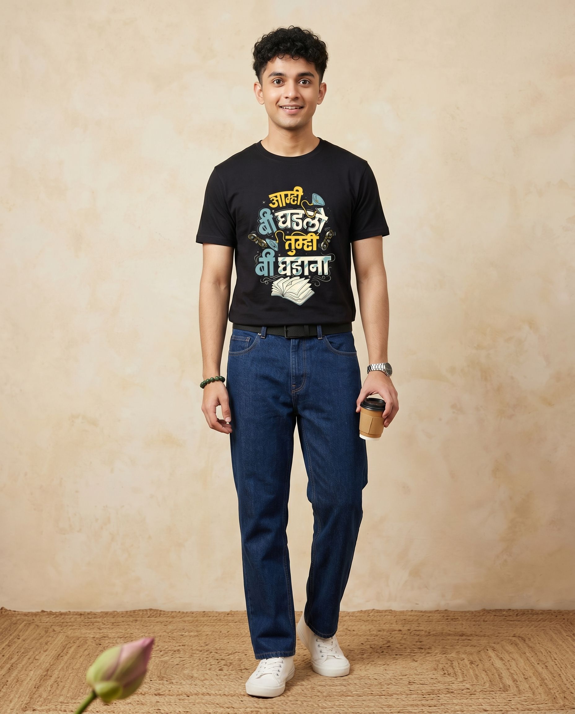 Aamhi Bi Ghadlo - Black - Unisex Adults T-shirt