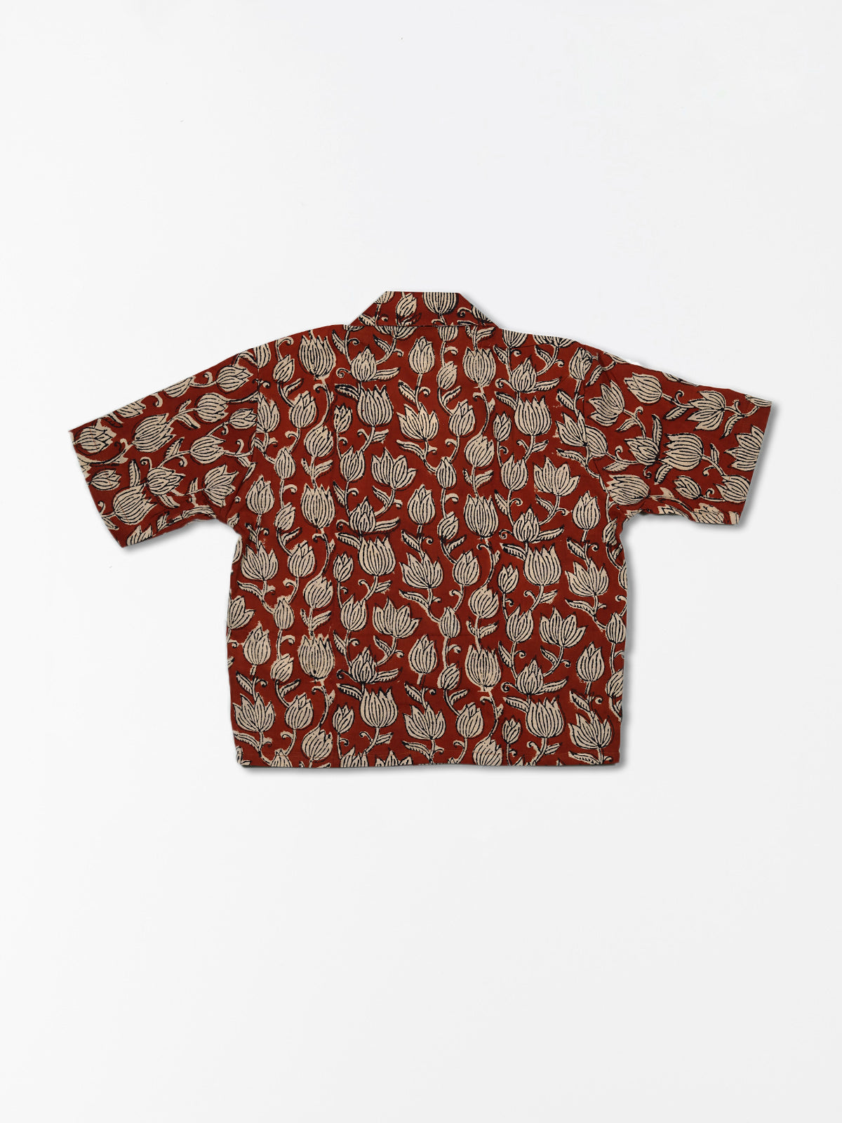 Lotus Buds - Handblock Print - Women’s Pure Cotton Crop Shirt