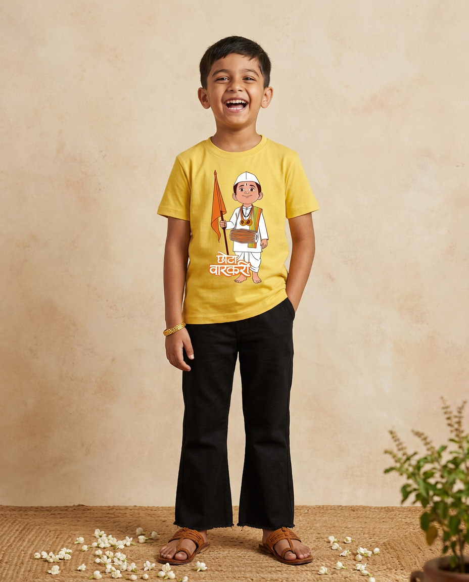 Chhota Varkari - Yellow - Unisex Kids T-shirt