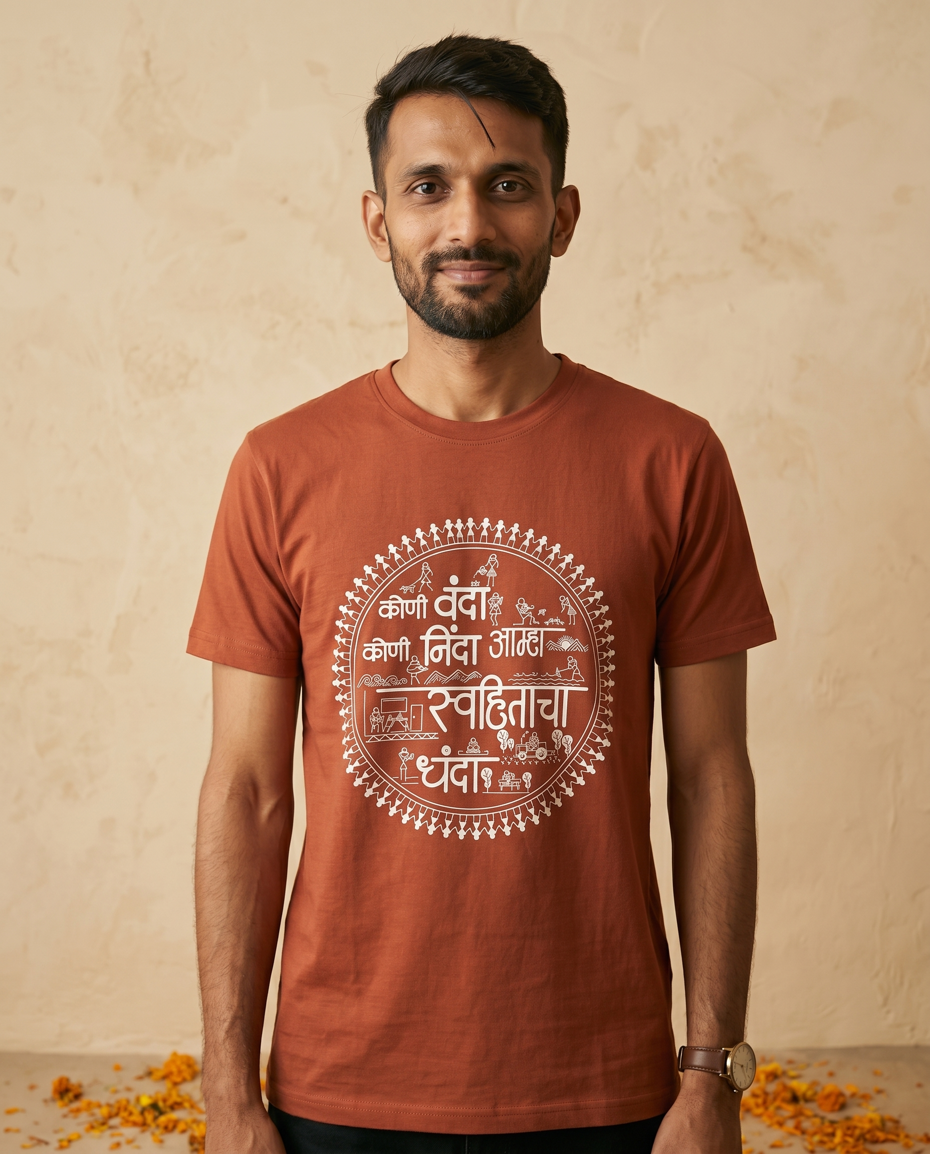 Koni Vanda Koni Ninda - Brick Orange - Unisex Adults T-shirt