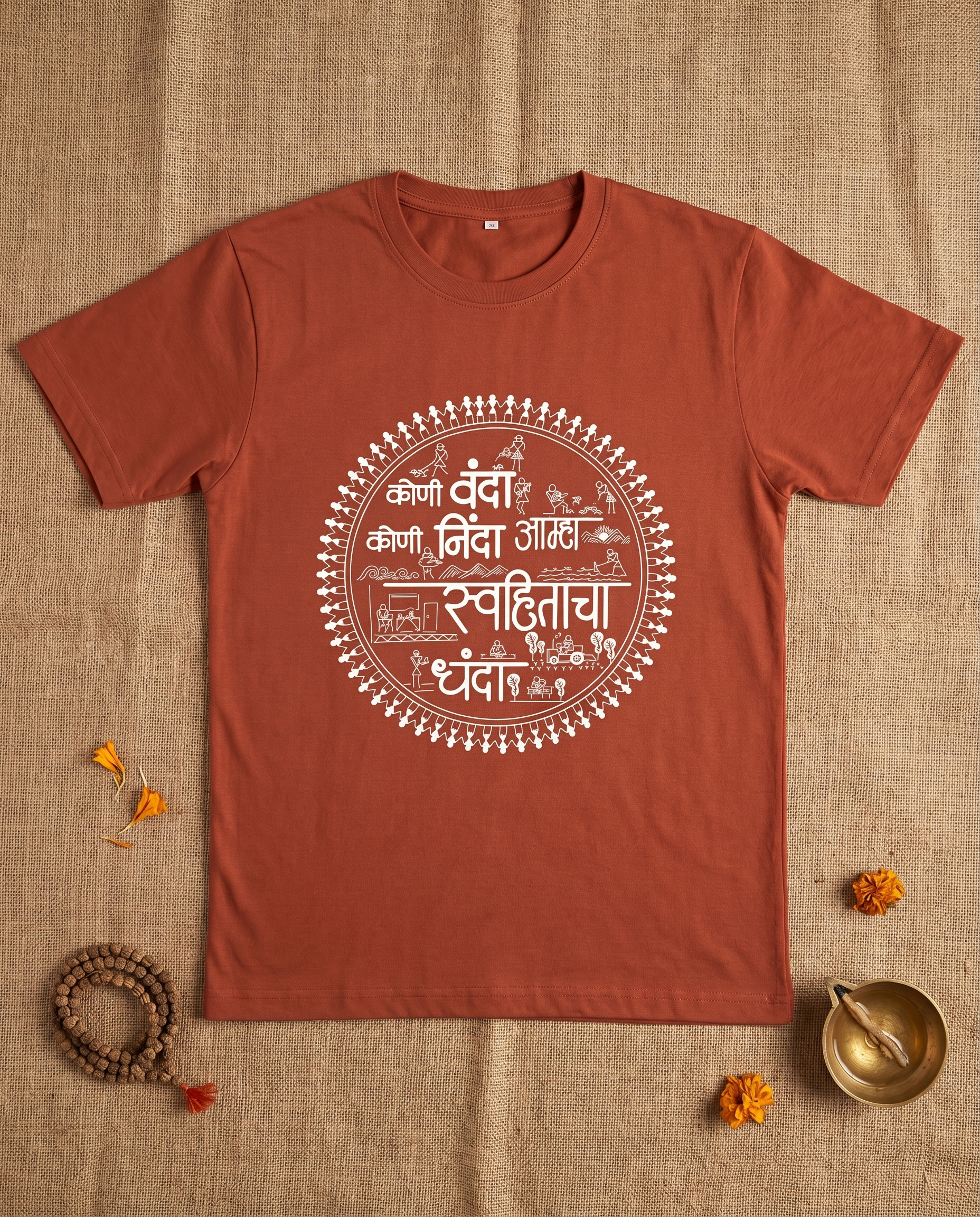 Koni Vanda Koni Ninda - Brick Orange - Unisex Adults T-shirt