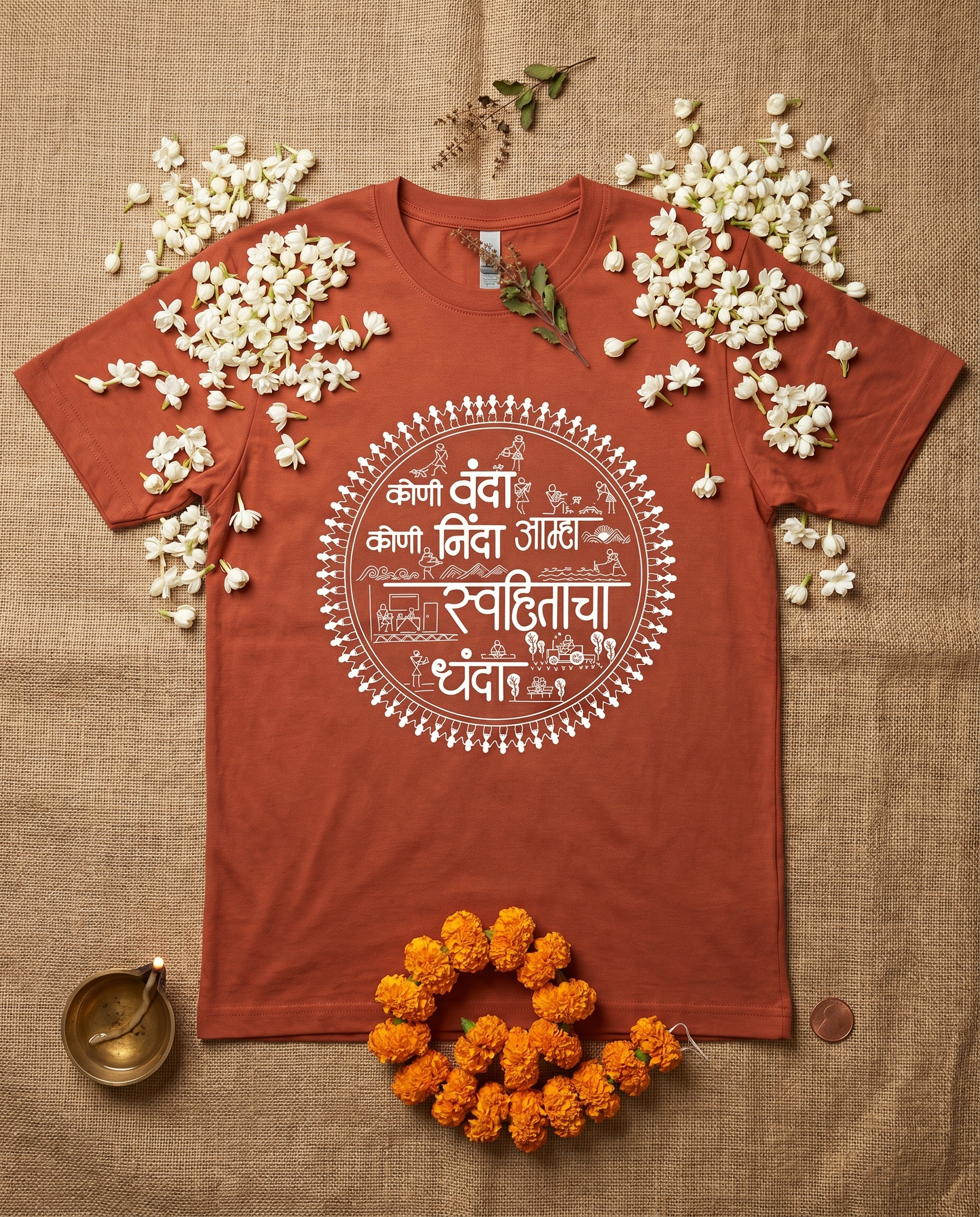 Koni Vanda Koni Ninda - Brick Orange - Unisex Adults T-shirt