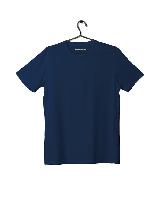 Navy Blue Half Sleeve Plain Kids T-Shirt