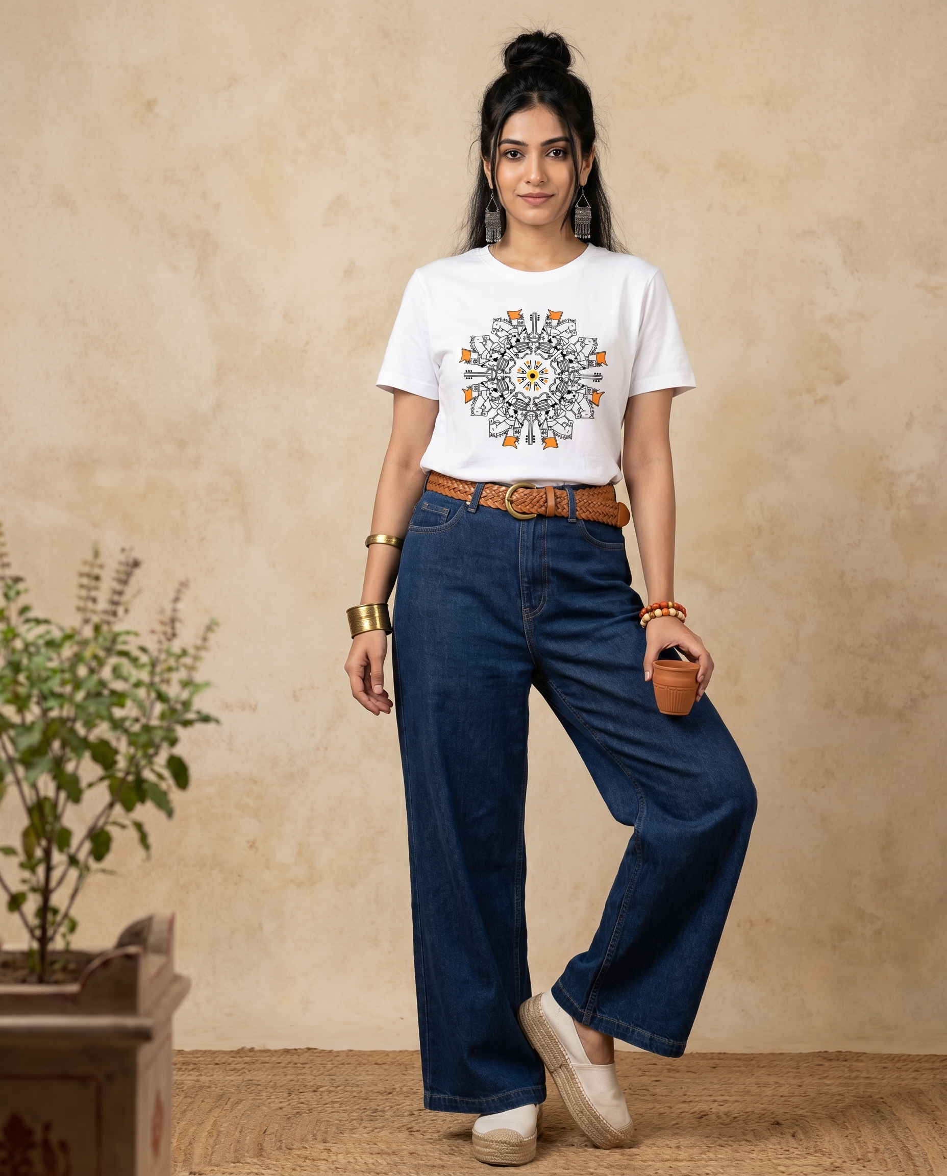 Ringan Mandala - White - Unisex Adults T-shirt
