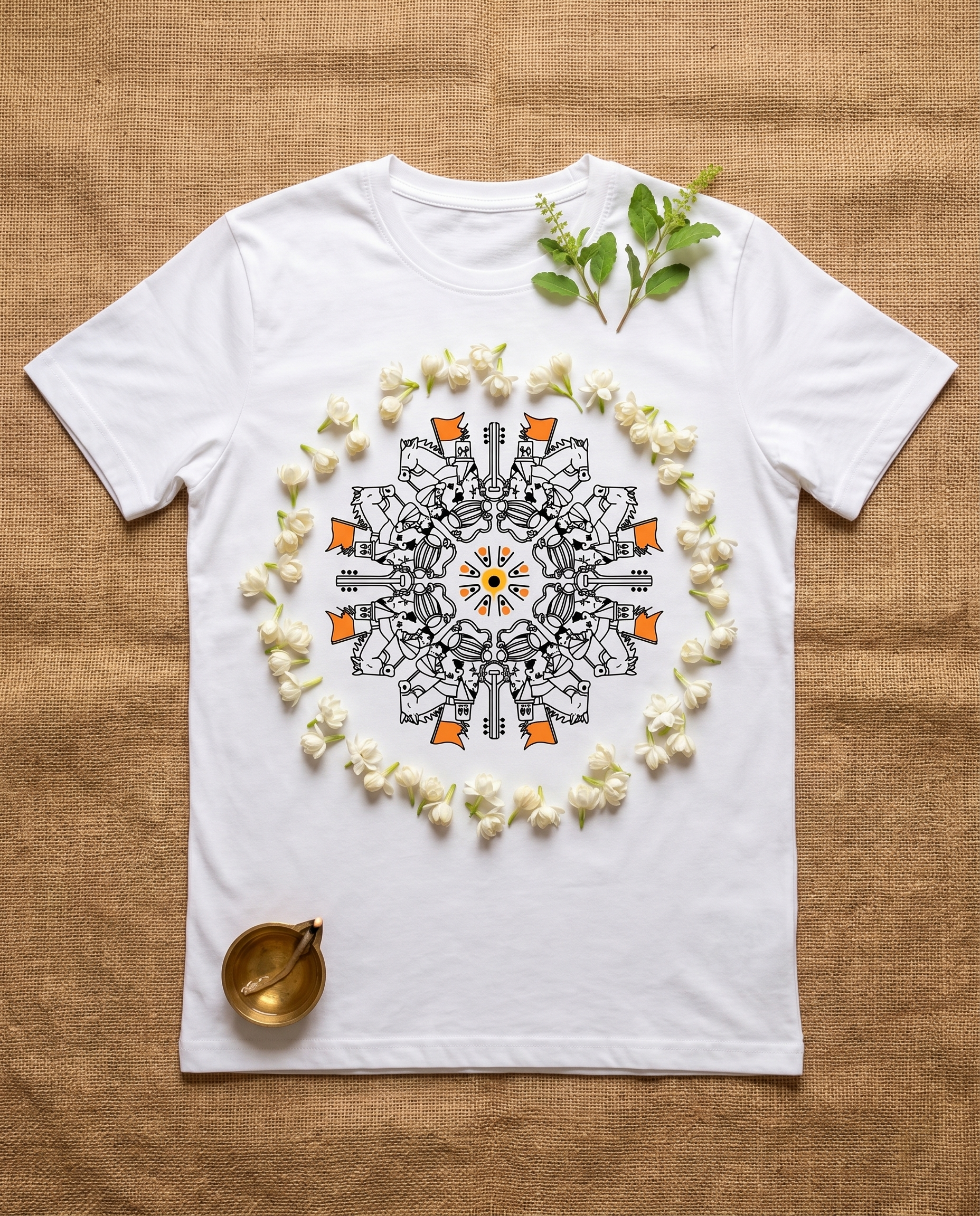 Ringan Mandala - White - Unisex Adults T-shirt