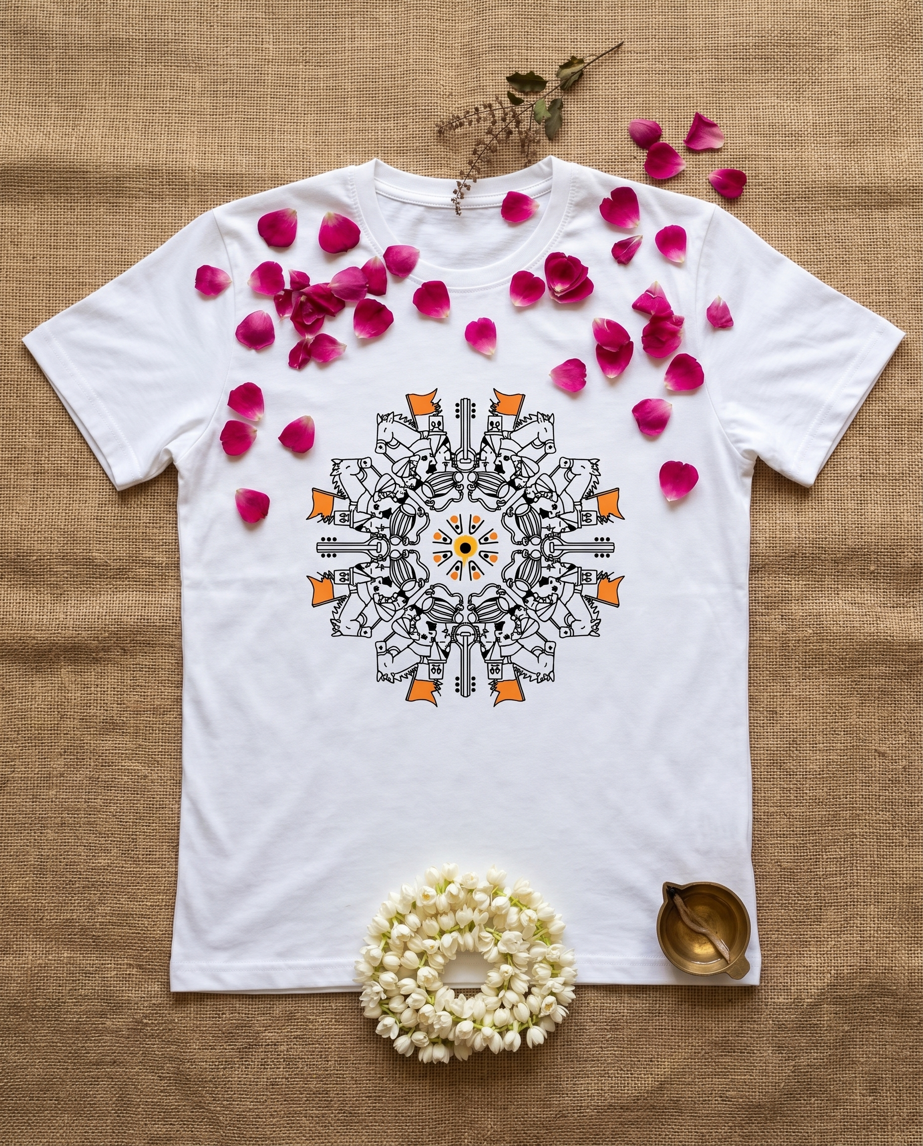 Ringan Mandala - White - Unisex Adults T-shirt