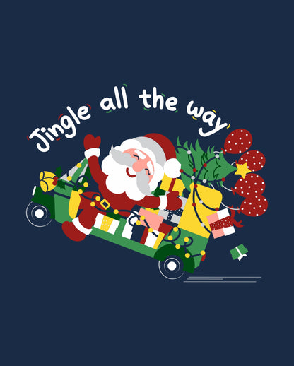 Jingle All The Way – Navy Blue - Unisex Kids T-shirt