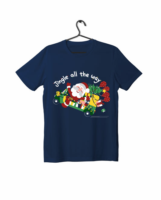 Jingle All The Way – Navy Blue - Unisex Kids T-shirt