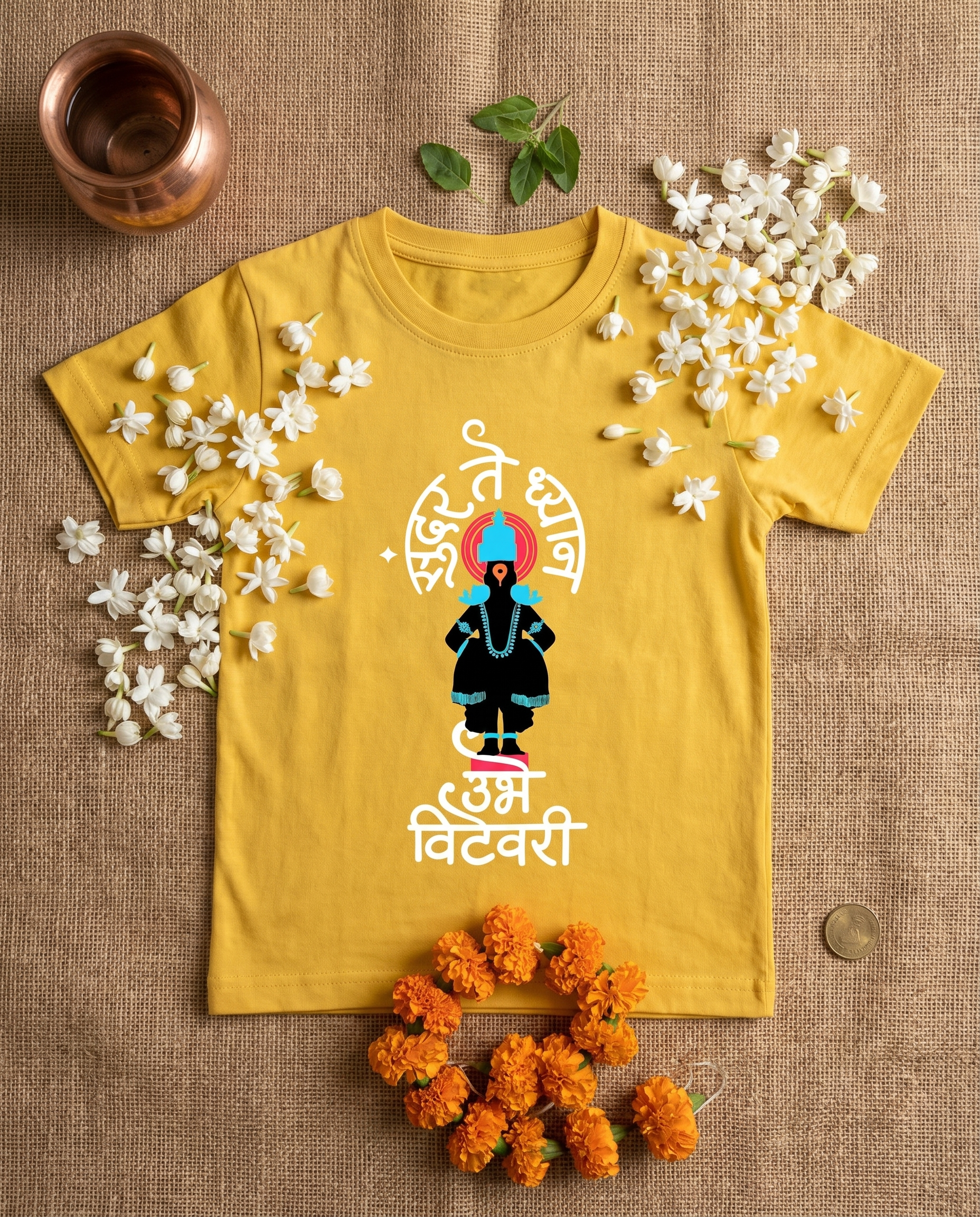 Sundar Te Dhyan - Yellow - Unisex Kids T-shirt