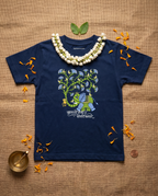 Vrukshavalli (Elephant) - Navy Blue - Unisex Kids T-shirt