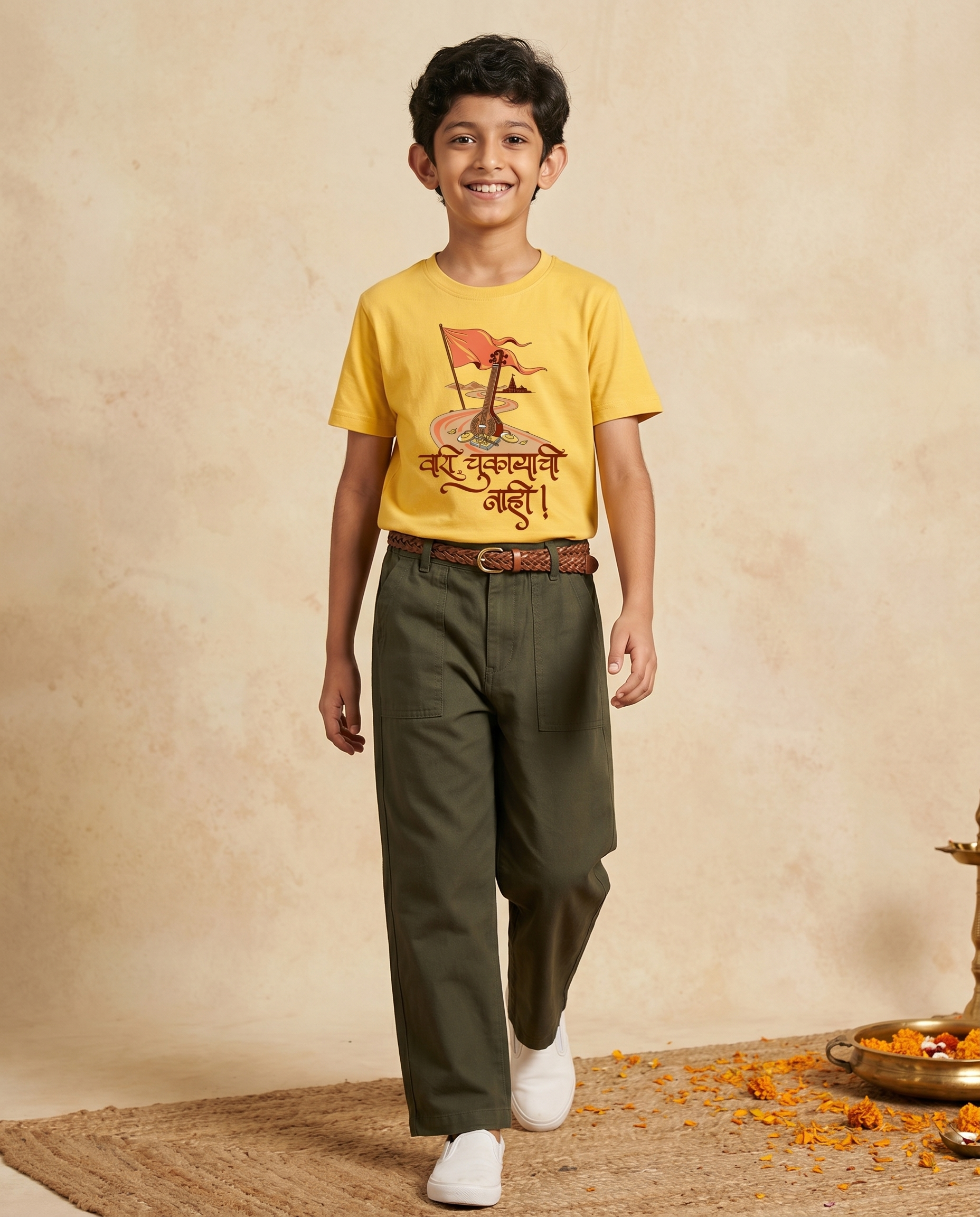 Vaari Chukayachi Nahi - Yellow - Unisex Kids T-shirt