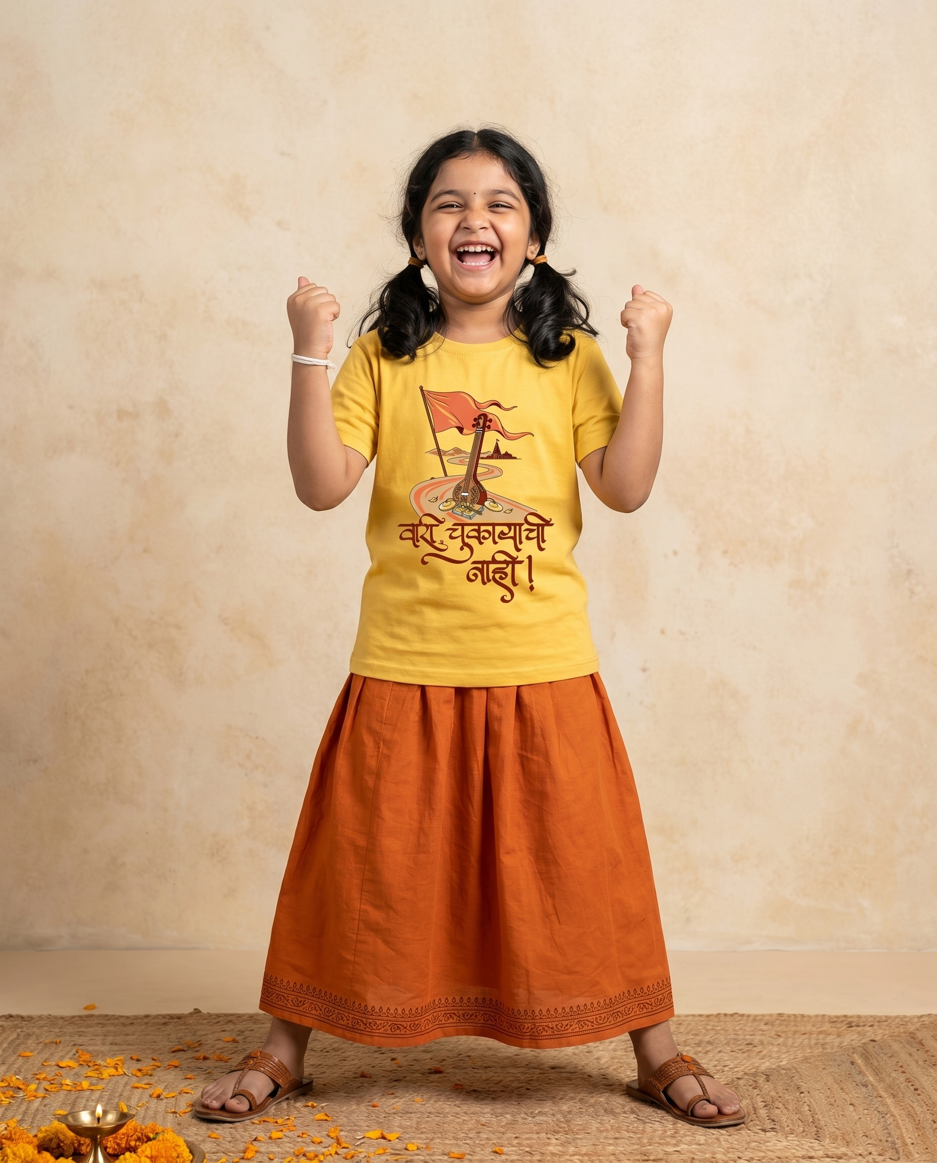 Vaari Chukayachi Nahi - Yellow - Unisex Kids T-shirt