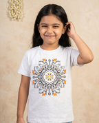 Ringan Mandala - White Melange - Unisex Kids T-shirt