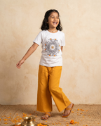 Ringan Mandala - White Melange - Unisex Kids T-shirt