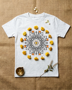Ringan Mandala - White Melange - Unisex Kids T-shirt
